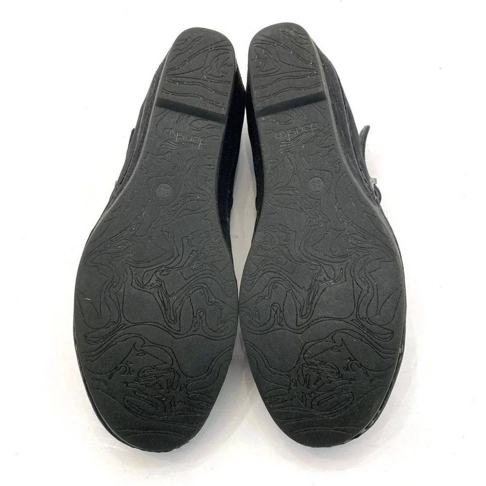 Dansko Sandra Black Nubuck Leather Wedge Heel Mary Jane Womens 7.5 EU38